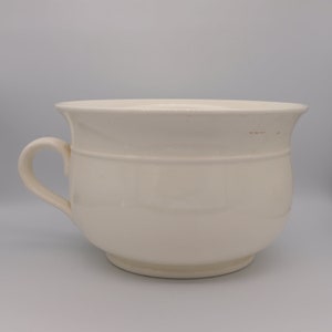 Könnte beinhalten: Eine weiße Keramik-Toilette mit einem einzigen Griff. Die Toilette hat einen runden Körper und einen leicht ausgestellten Rand.