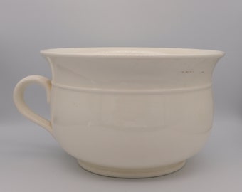 Vintage Villeroy & Boch White Chamber Pot with Fine Hairline Cracks, Antique Bathroom Decor, vintage cottage core decor, pre 1900