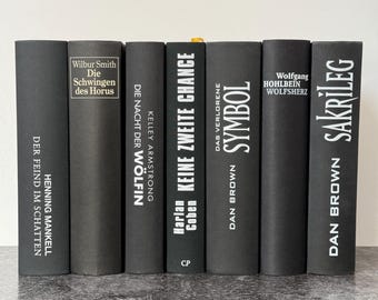 Vintage Black Book Stack | Antique Decorative Books | Gothic Farmhouse Decor, fillerbooks, shelffiller, library books, dark academia