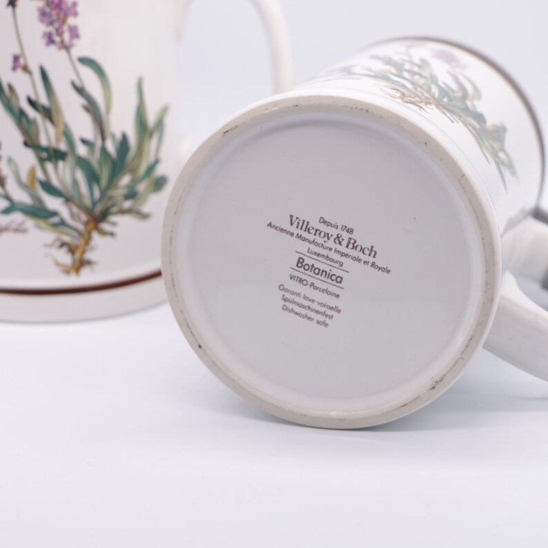 antique floral botanical beer mug Villeroy/&Boch botanica beer glass schooner retro decorative stein retro ceramics made in Luxembourg
