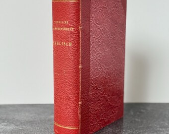 Vintage Langenscheidt English Language Book | Red Hardcover | German-English Self-Study Course | Early 20th Century
