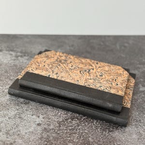 Vintage French Marbled Hardcover Books – Set of 2 Decorative Text books | Antique Books with Black Cloth Binding