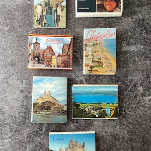 Mini livret d'accordéon de carte postale vintage, souvenirs de voyage rétro, été européen, éphémères de voyage, photos de scrapbooking de carnet de voyage