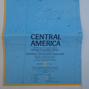 National Geographic-posterkaart Centraal-Amerika en Mexico vanaf 1973
