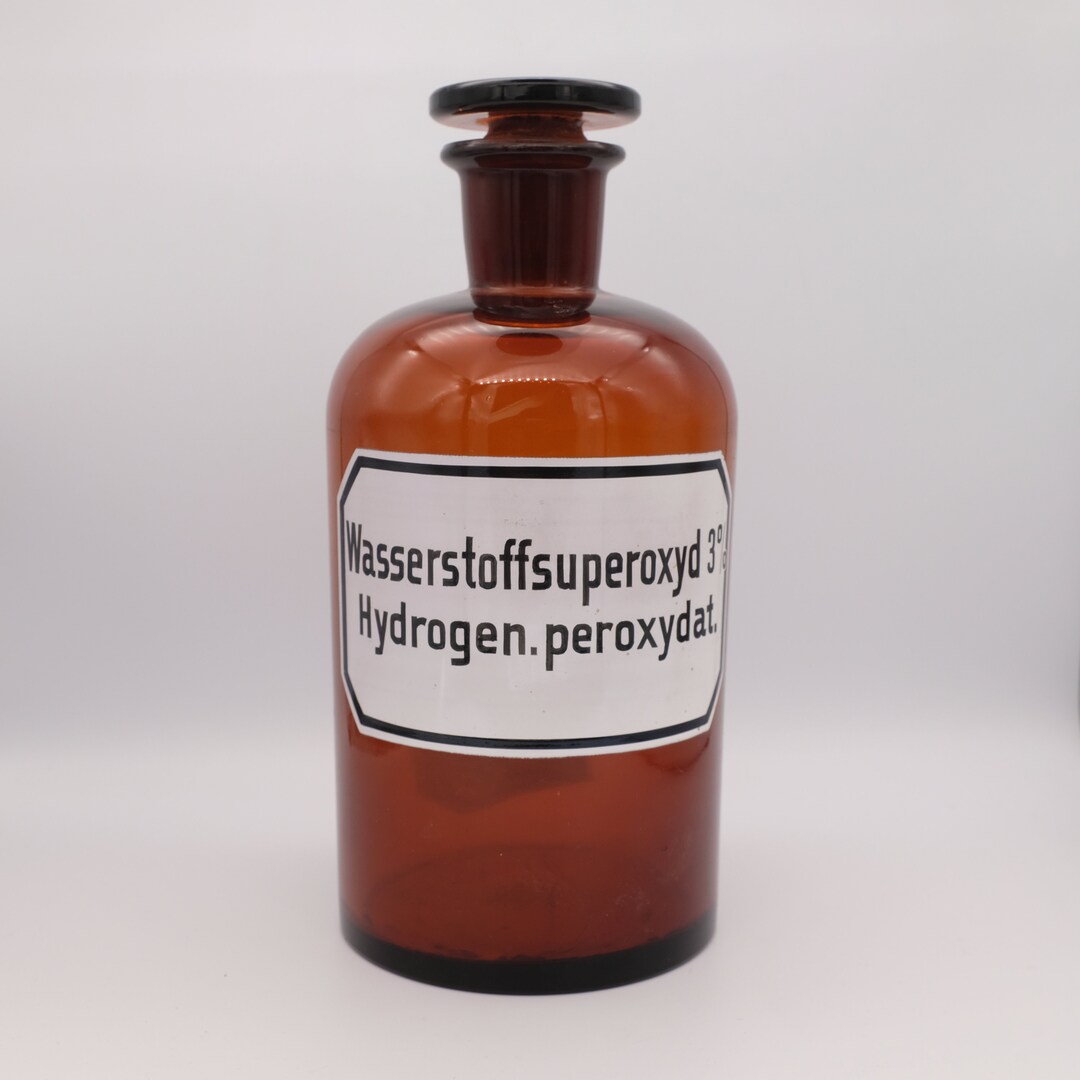 Vintage Pharmacy Display Bottle, Chemistry Lab Storage Jar Container