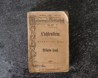 antique book from 1887 for decor and home styling, dark academia interior, german printed book