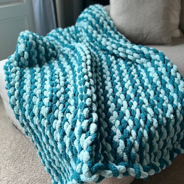 Zig Zag Chunky Knit Blanket - FAST SHIPPING - Perfect Gift - Unique Gift - Birthday - Christmas Gift - Gift of Love - Self Love - Comfort