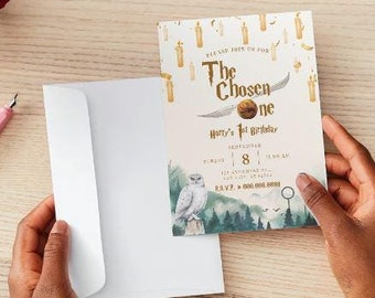Wizard 1st Birthday Invitation Template: The Chosen One (Digital Download)