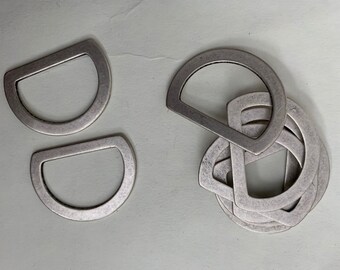 Antique Silver Finish Flat Welded Fashion D-rings.  Sold In 6 Piece Sets (3 pair).