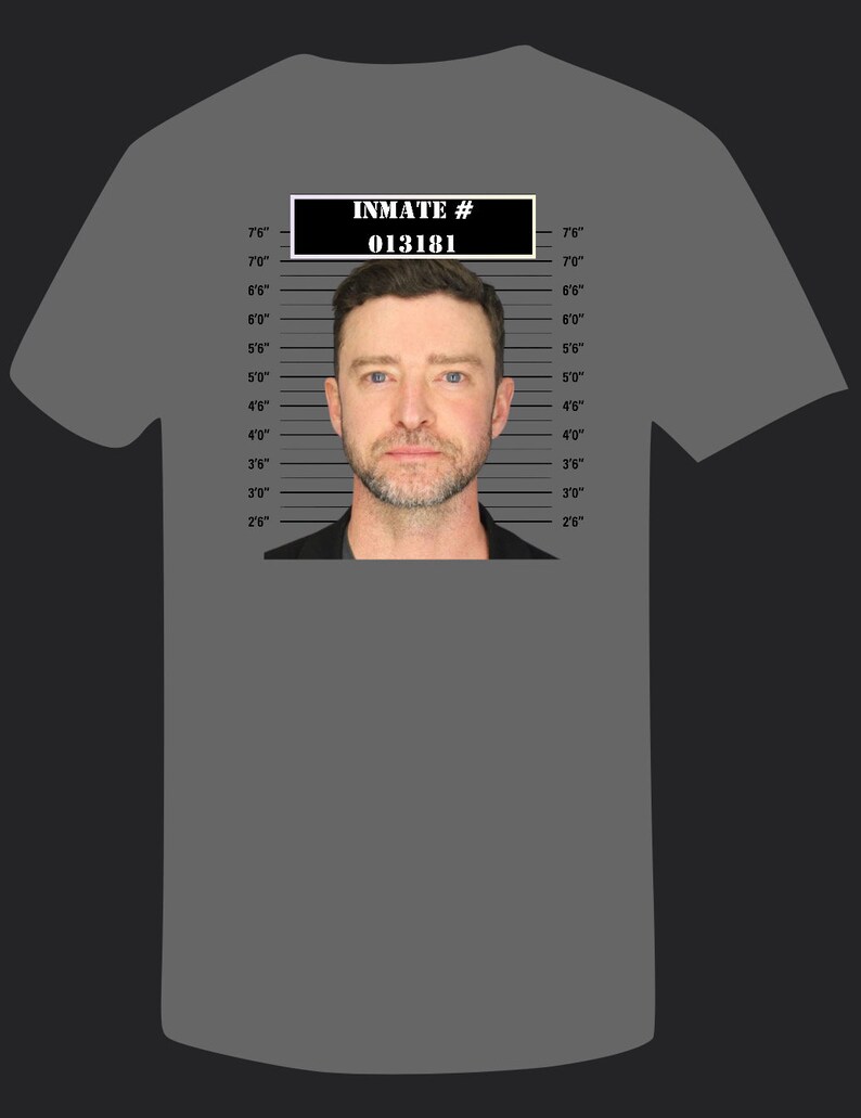 Justin Timberlake Jail Mug Shot Concert Graphic Tee - Etsy