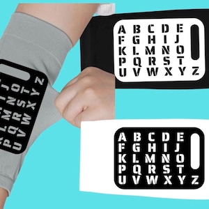 Spelling Sleeve for Non-Speakers | Wearable Letterboard Communication Aid | AAC Support Tool for Spellers