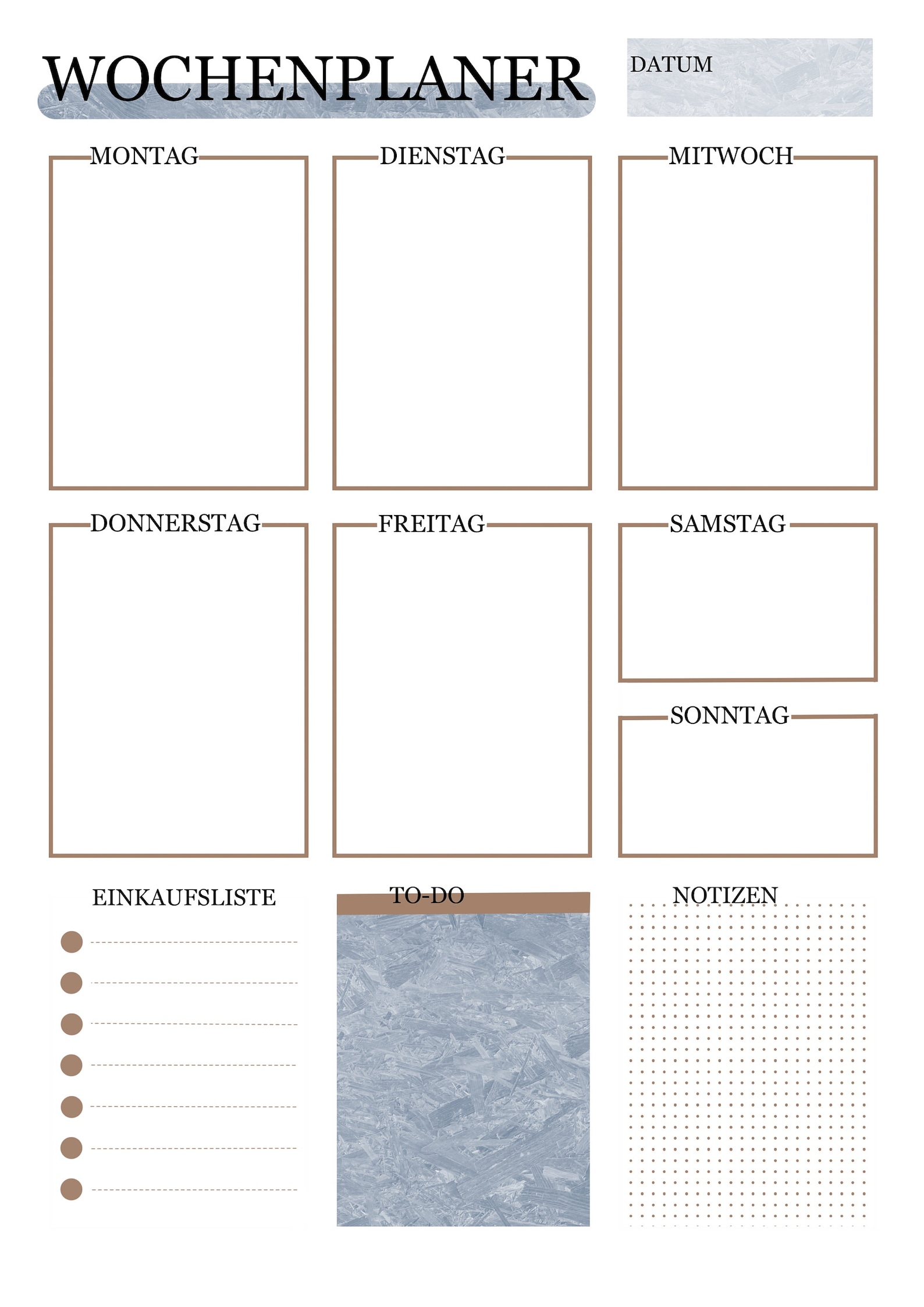 Digital Wochenplaner für Goodnotes oder auch zum ausdrucken Planer