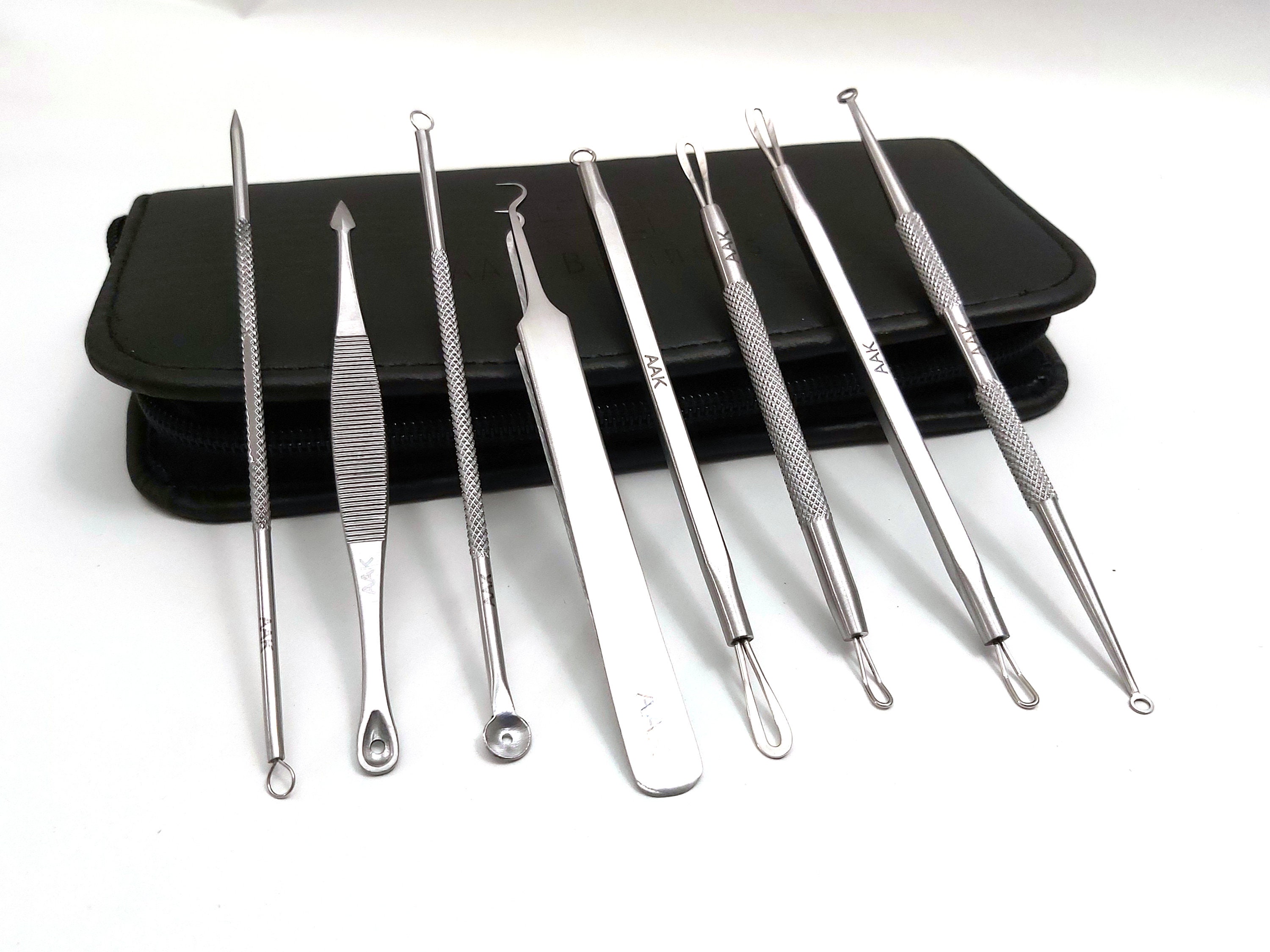 Jinlaili Mitesserentferner Set 8-tlg. – Edelstahl-Werkzeuge In Metallbox