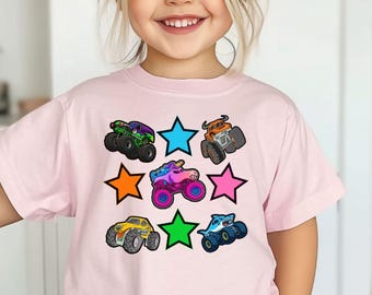 Stars Monster Truck Jam Shirt, Kids Truck Tee, Toddler Truck Outfit, Baby Bodysuit, Matching Family Truck Shirts, Truck Birthday Party Gift