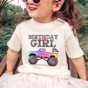 Monster Truck Jam Spersonalizowane Dziewczyny Urodziny Impreza Sparkle Pit Crew Różowa Kokarda Urodziny Dziewczynki Stroje Brat Siostra Mama Tata Rodzina Dopasowanie