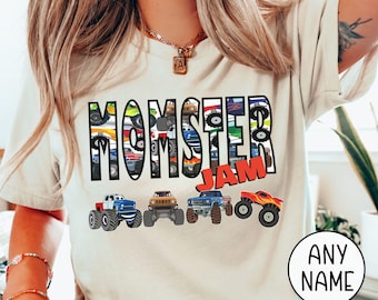 Momster Jam Monster Truck T-Shirt: Family Matching Birthday Party