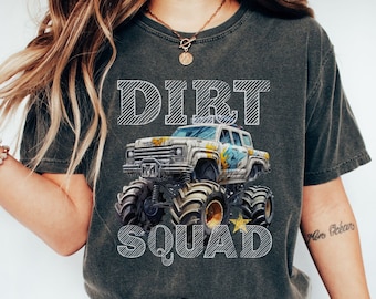 Comfort Colors Monster Truck Mama-shirt: Dirt Squad Birthday Party