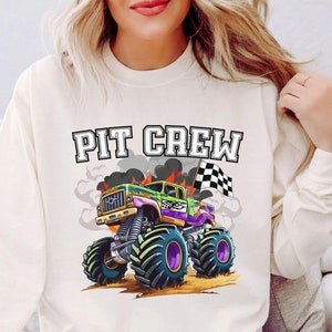 Nazwa niestandardowa Pit Crew Party Monster Truck Jam Urodziny Gorące samochody Koła Chłopiec Rodzina Dopasowanie Rodzic Dzieci Mama Dada Dziadek Komfort Kolory