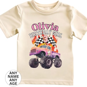Dziewczyny Jednorożec Monster Truck Jam Sparkle Party Urodziny Dziewczyny Koszulki, Pit Crew Siostra Mama Dada Rodzina Dopasowanie Mimi Gigi Niestandardowy Prezent Dla Niej