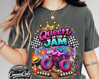 Monster Truck Jam Family Matching Shirts, Queen King of the Jam, Shark Attack Tee,Race Day Birthday Party Tees Comfort Colors Adults & Kids