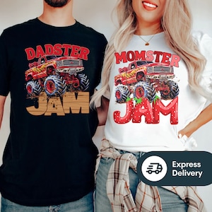 Momster Dadster Kidster Jam, Monster Truck Birthday Party Jam Pit Crew Family Matching Truck Racing Tour Event Show Group Shirts. Perfect for Teenagers, and Parents of Boys Girls Toddlers. New Mom and Dad Gift, Baby Shower Gift, New Baby Gift Ideas
