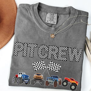 Retro Monster Truck Birthday Shirt: Pit Crew Race Day Tee, Comfort Colors
