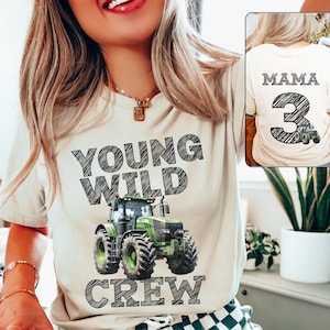 Young Wild and Three Tractor Birthday Shirt: 3rd Birthday Outfit