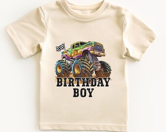 Magliette per bambini con tema Monster Truck e famiglia - Magliette personalizzate per il compleanno della famiglia Pit Crew