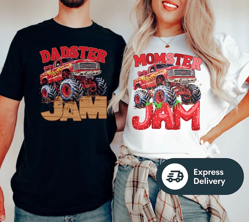 Momster Dadster Kidster Jam, Monster Truck Birthday Party Jam Pit Crew Family Matching Truck Racing Tour Event Show Group Shirts. Perfect for Teenagers, and Parents of Boys Girls Toddlers. New Mom and Dad Gift, Baby Shower Gift, New Baby Gift Ideas