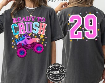 Sparkle Monster Truck Mom Tee, Family Matching Comfort Colors T-Shirt, Shark and Unicorn Theme Shirt, Retro Old School Style Truck Tee