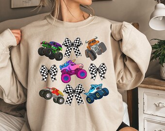Felpa con fiocchi Monster Truck, completo coordinato mamma e me