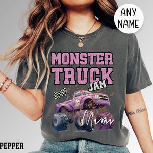 Comfort Colors Pit Crew Monster Truck Jam Family Sparkle, Birthday Girl Smash Party, Bday Bash Hot Cars Wheels Cousin Girls Mama Mom Sister