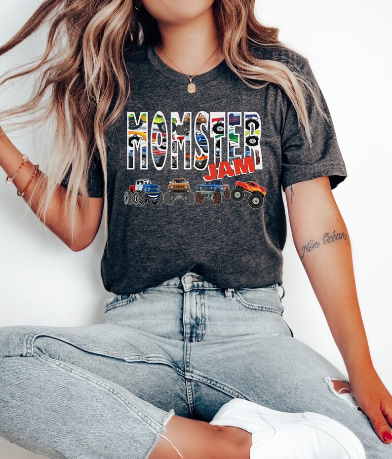 Monster Truck Jam, Mom Momster Boy Mama T-shirt, Monster Truck Shirt,Mama tee,Mom Crewneck, Monster Truck Birthday Jam Monster Truck Cotton