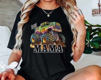 Magliette di compleanno per famiglie con Monster Truck - Magliette personalizzate abbinate Pit Crew