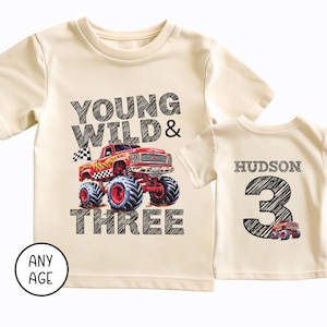 Young wild and three, Boys 3rd third birthday, three year outfit, boy birthday shirt, 3 year old shirt, 3rd gift  Pit Crew Family Matching