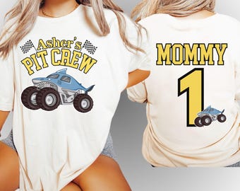 Personalized Monster Truck Birthday Shirt: Shark Family Matching Tee