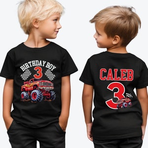 Custom Monster Truck Birthday Shirt: Family Pit Crew Bday Bash