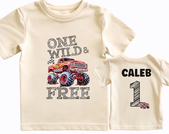 First Birthday Boy Party T-Shirt - Family Matching Pit Crew Tops - Toddler Boy's Age 1 Special Occasion keepsake Tee - Front back print