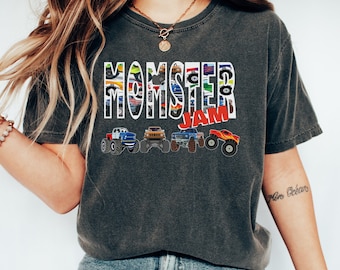 Momster Jam Monster Truck Comfort Colors Shirt: Boy Mama Tee