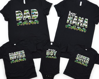 Boy Mama-shirt met tractor, bijpassend familieshirt voor moeder