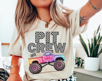 Monster Truck Birthday Girl Shirt: Pit Crew Family Matching Tee
