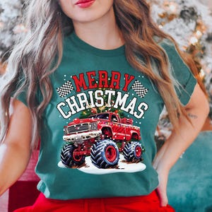 Frohe Weihnachten Monstertruck Jam Hot Cars Räder Mama Papa Familie Passenden Urlaub Winter Weihnachten Foto Cool Schule Tee Pyjamas PJs Kleinkind Geschenk