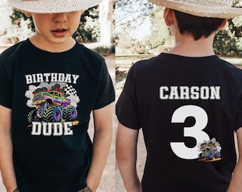 Custom Monster Truck Birthday Shirt: Family Matching Bday Bash
