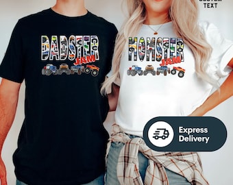 Monster Truck Jam Shirt: Momster Dadster Birthday Party Tee