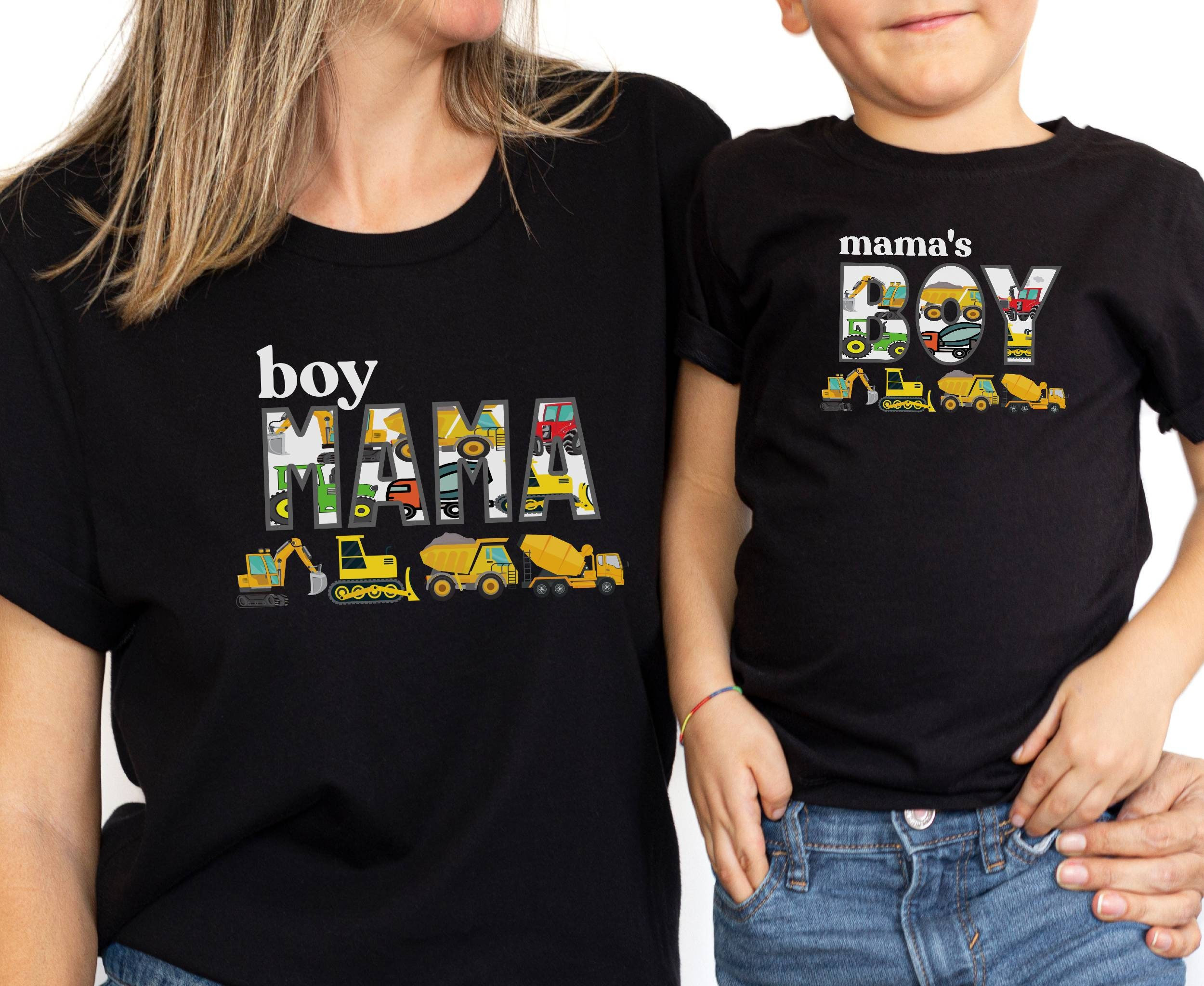 Mama Mini Shirt: Matching Construction Tractor Mommy and Me Outfit