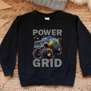 Chłopiec Maluch Dzieci Dziewczyna Prezent Monster Truck Jam Kratka Modny Bluza Gorące Samochody Koła Urodziny Chłopiec Koleś Mama Tata Rodzina Impreza Boże Narodzenie