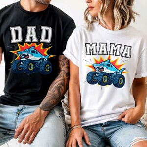 dad mama monster truck shark megalodon great white shark monster truck t-shirts. Any Custom Name. Any Name Available, Matching Family Shirts,
Perfect for Monster Truck Birthdays, and Family Reunions, Mothers Day, Father Day Gifts, Kids Fun cool Vivid Color tee.

“Dad • Mama • Kids • Baby”

“Soft & Comfortable”