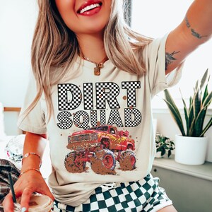 Dirt Squad Monster Truck Birthday Shirt: Family Matching Jam Tee image 1