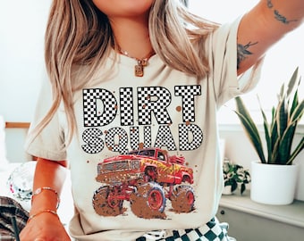 Dirt Squad Monster Truck Birthday Shirt: Family Matching Jam Tee