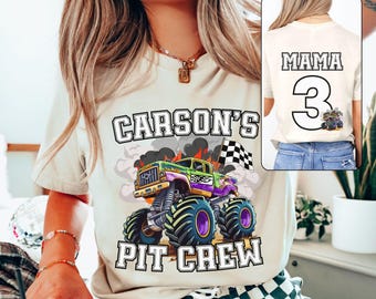 Custom Monster Truck Birthday Shirt: Family Pit Crew Bday Bash